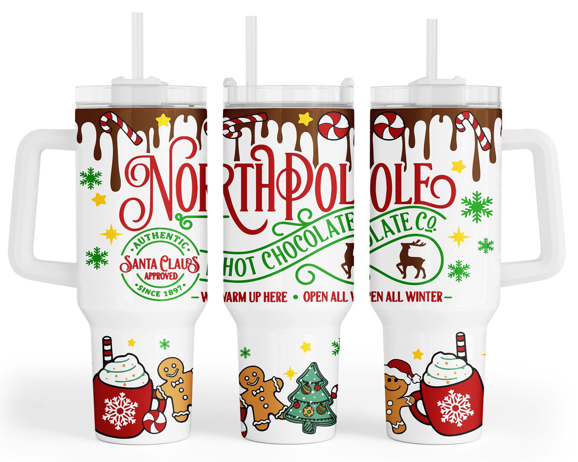 North Pole Hot Chocolate Christmas Custom Stanley Cup 40 oz 30 oz Tumbler With HandleTVC2301960 - Image 2