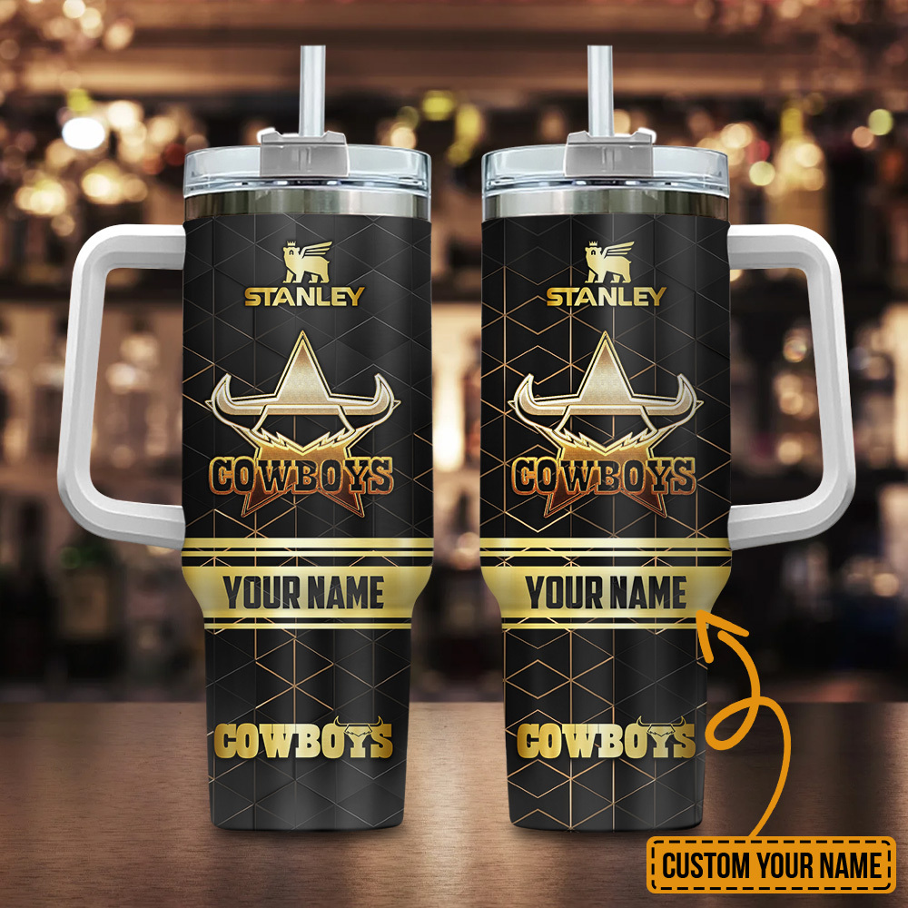 North Queensland Cowboys NRL Golden Logo Custom Stanley Cup 40 oz 30 oz Tumbler With HandleTVC2301178