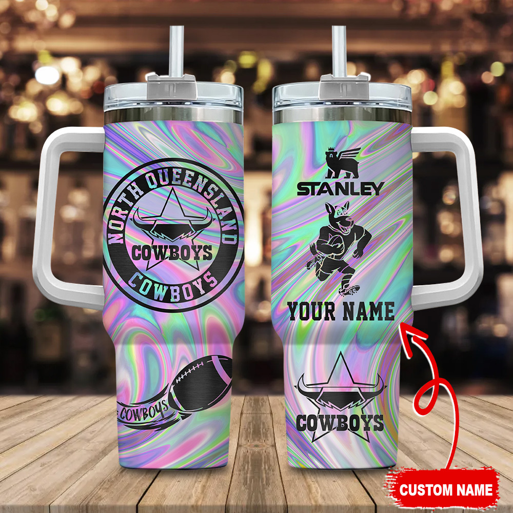 North Queensland Cowboys NRL Hologram Effect Custom Stanley Cup 40 oz 30 oz Tumbler With HandleTVC2301179