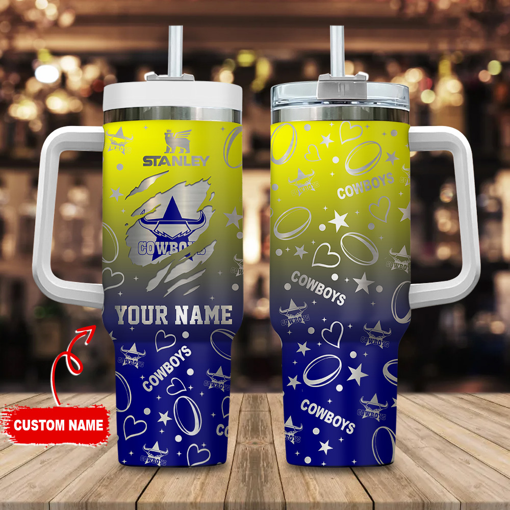 North Queensland Cowboys NRL Silver Logo Custom Stanley Cup 40 oz 30 oz Tumbler With HandleTVC2301180