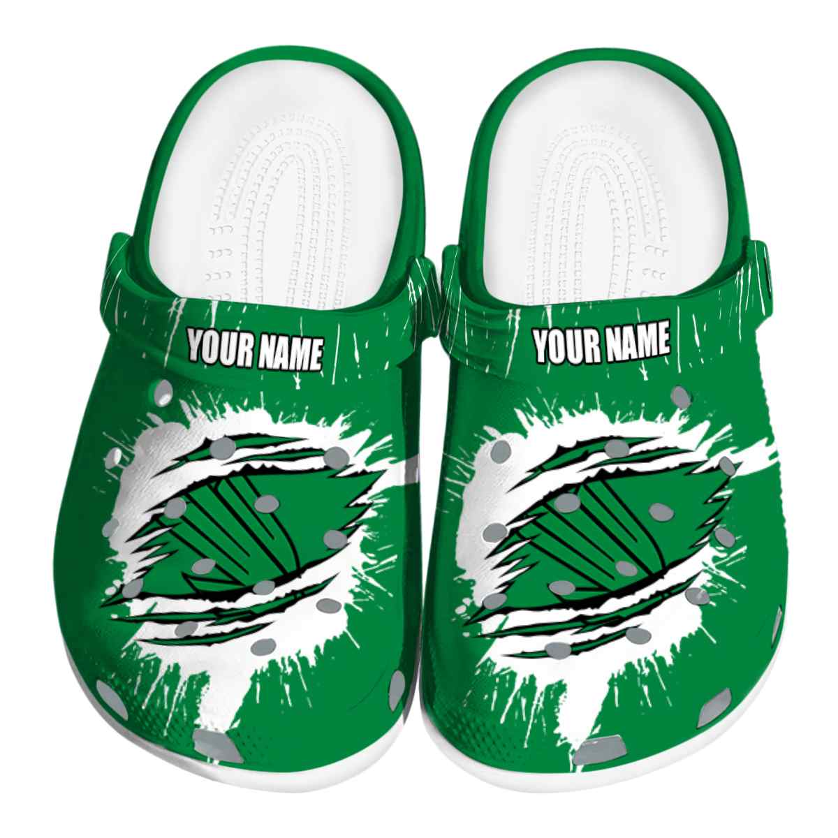 North Texas Mean Green NCAA Sport Crocs Crocband Clogs Shoes Comfortable For Men Women and Kids