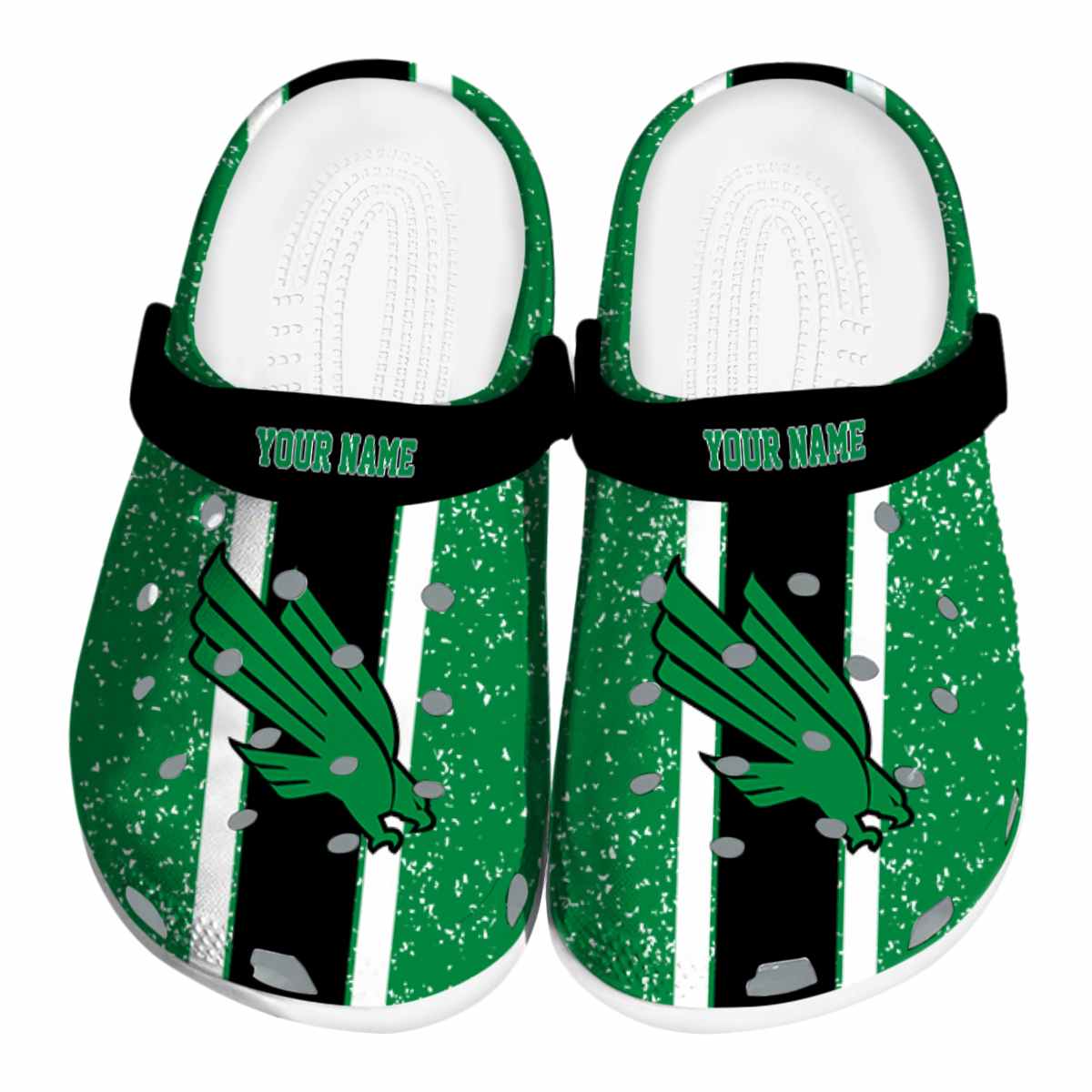 North Texas Mean Green NCAA Sport Crocs Crocband Clogs Shoes Comfortable For Men Women and Kids