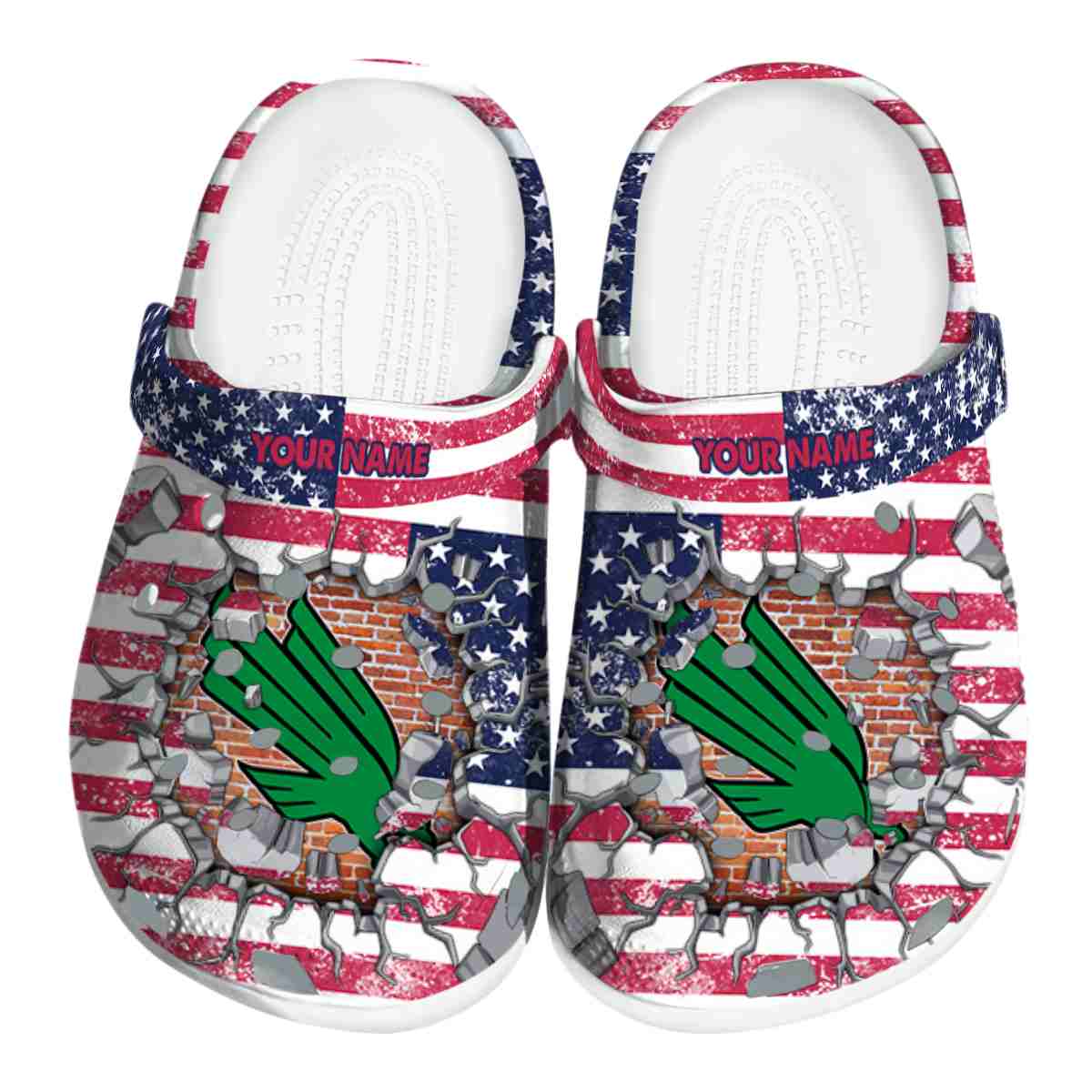 North Texas Mean Green NCAA Sport Crocs Crocband Clogs Shoes Comfortable For Men Women and Kids