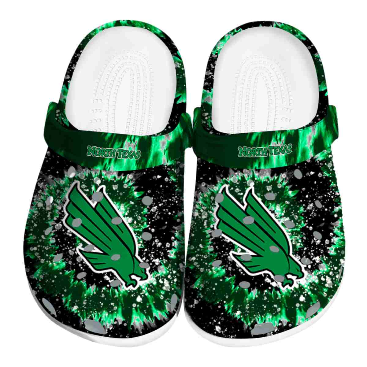 North Texas Mean Green NCAA Sport Crocs Crocband Clogs Shoes Comfortable For Men Women and Kids