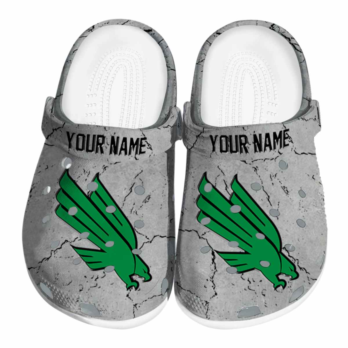 North Texas Mean Green NCAA Sport Crocs Crocband Clogs Shoes Comfortable For Men Women and Kids