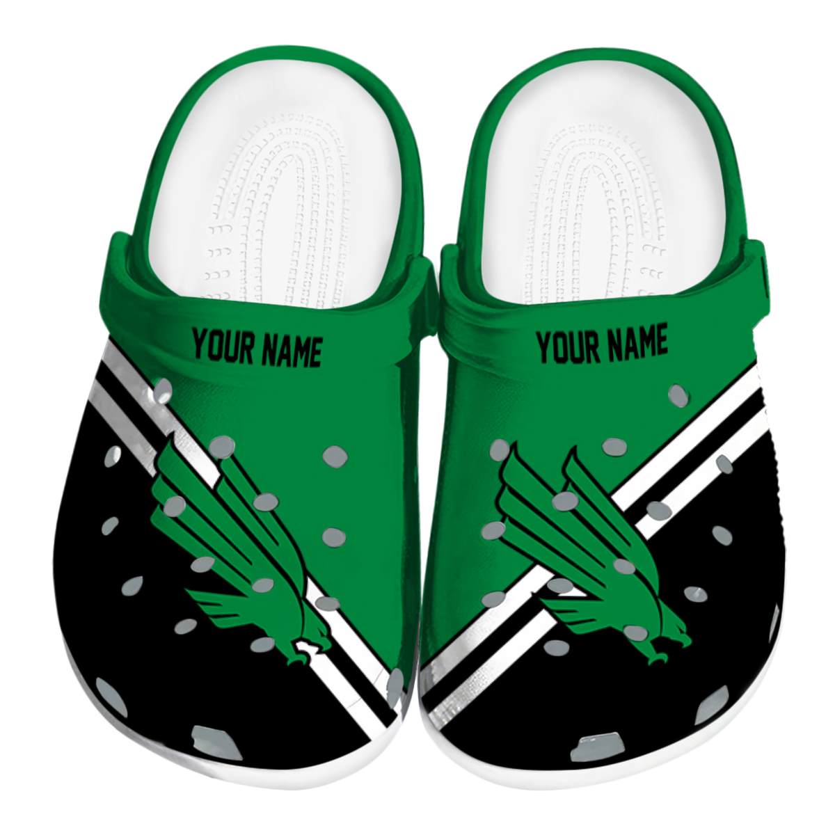 North Texas Mean Green NCAA Sport Crocs Crocband Clogs Shoes Comfortable For Men Women and Kids