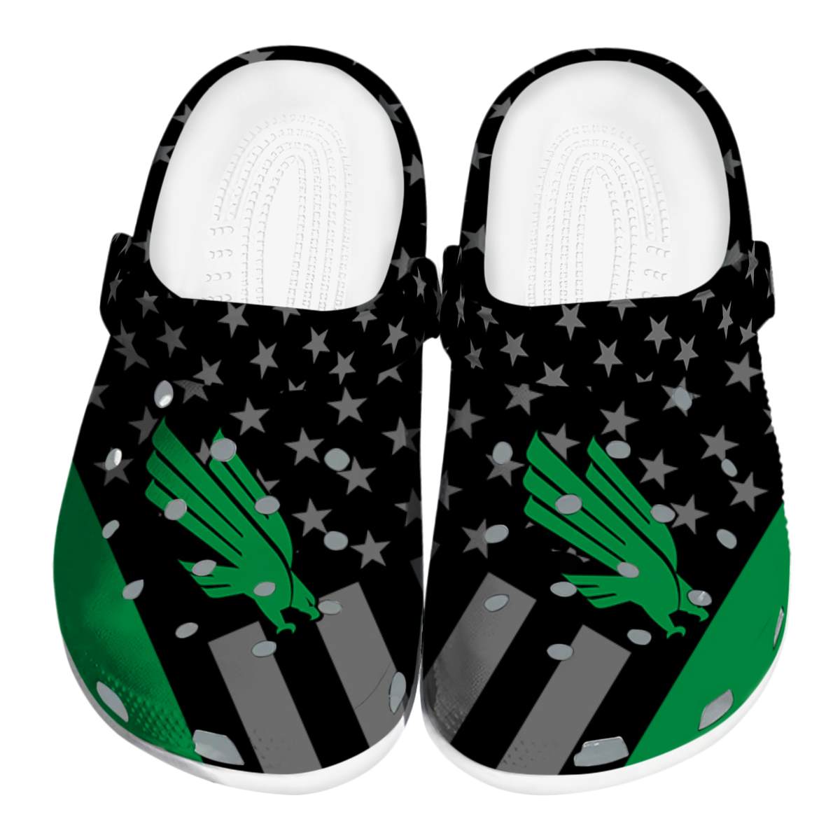 North Texas Mean Green NCAA Sport Crocs Crocband Clogs Shoes Comfortable For Men Women and Kids