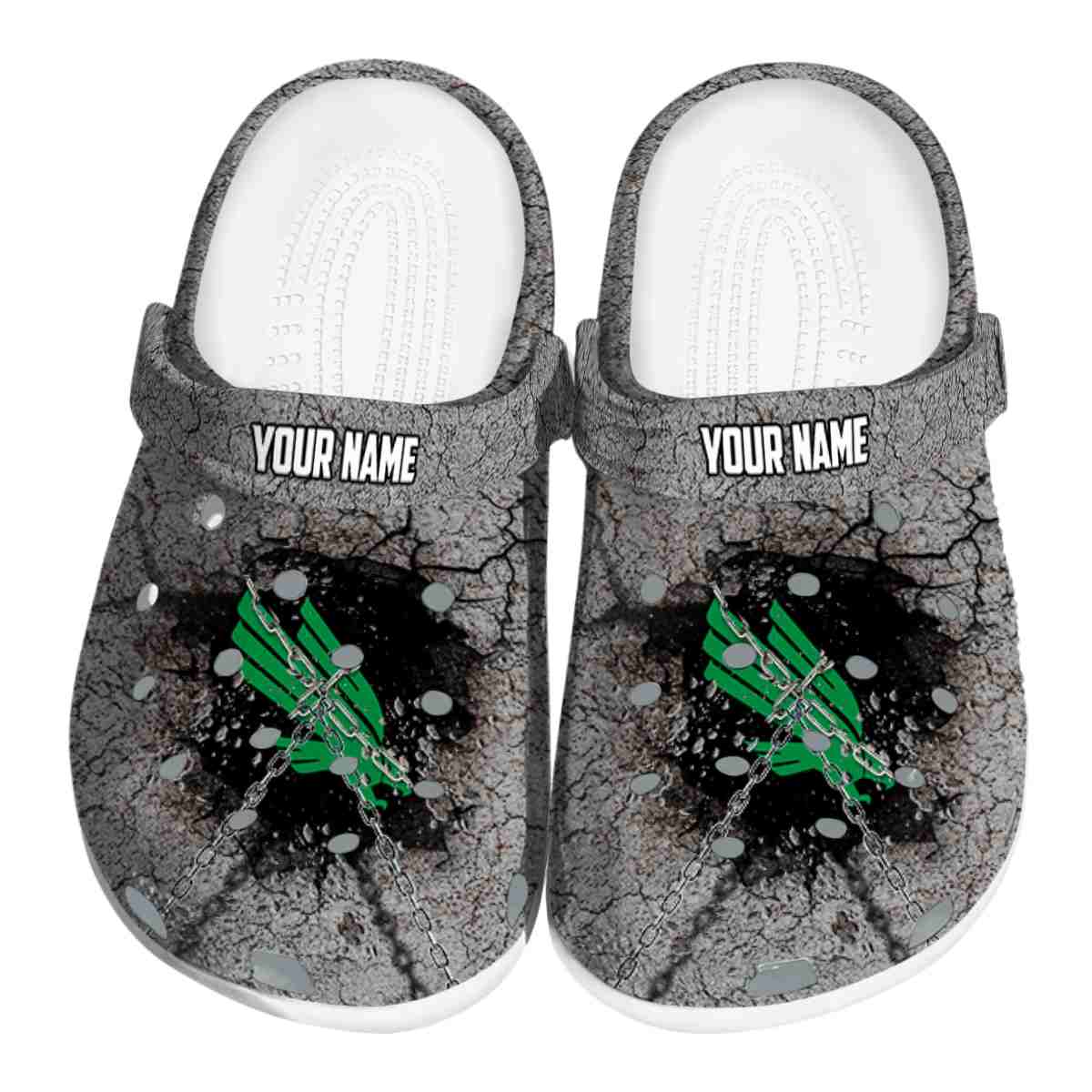 North Texas Mean Green NCAA Sport Crocs Crocband Clogs Shoes Comfortable For Men Women and Kids