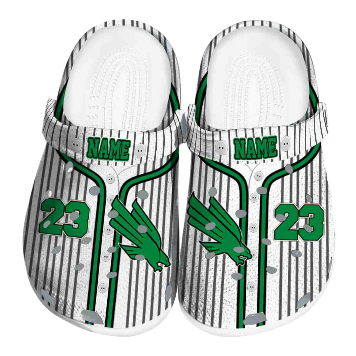 North Texas Mean Green NCAA Sport Crocs Crocband Clogs Shoes Comfortable For Men Women and Kids