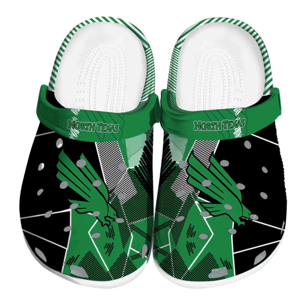 North Texas Mean Green NCAA Sport Crocs Crocband Clogs Shoes Comfortable For Men Women and Kids