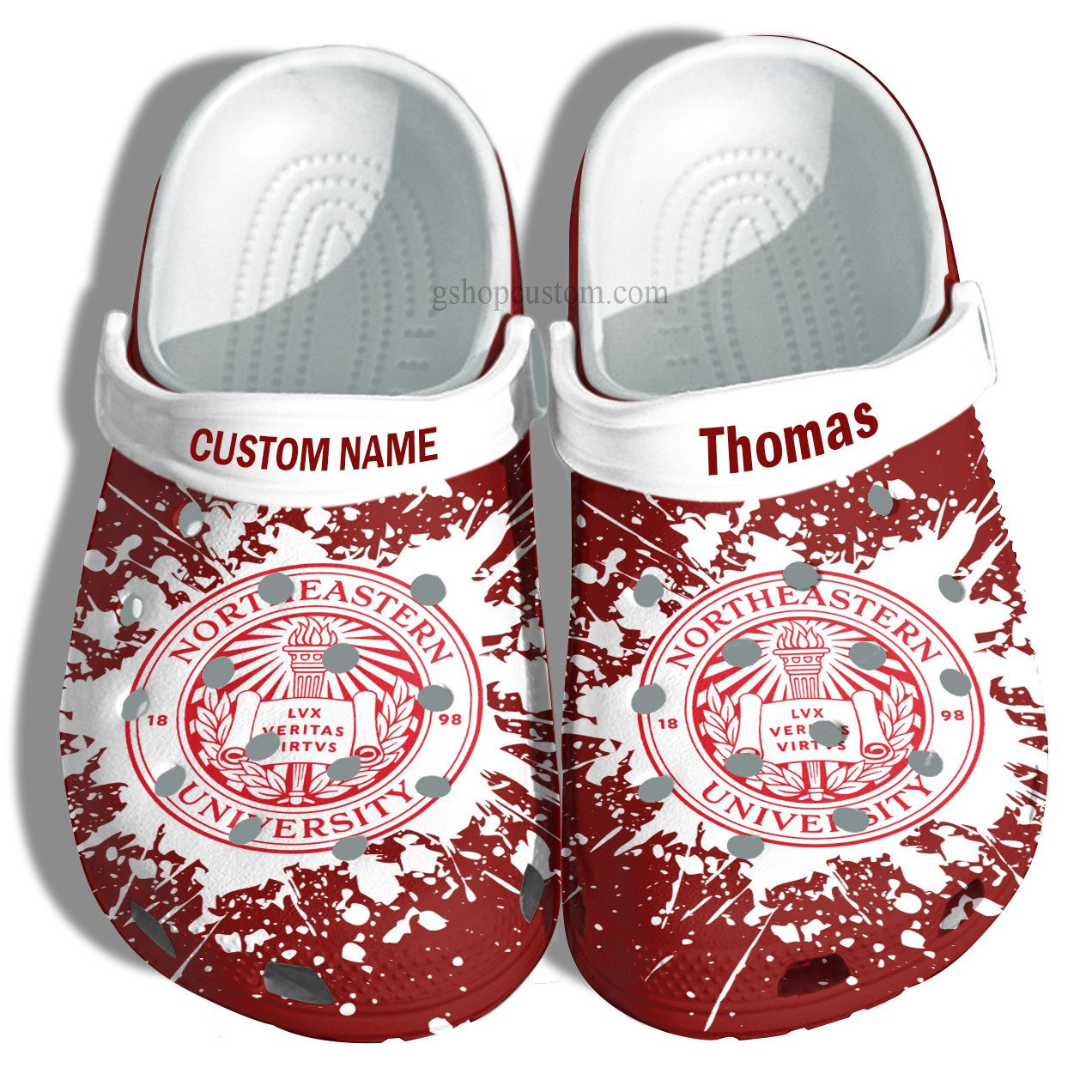 Northeastern University Graduation Gifts Croc Shoes Customize- Admission Gift Shoes