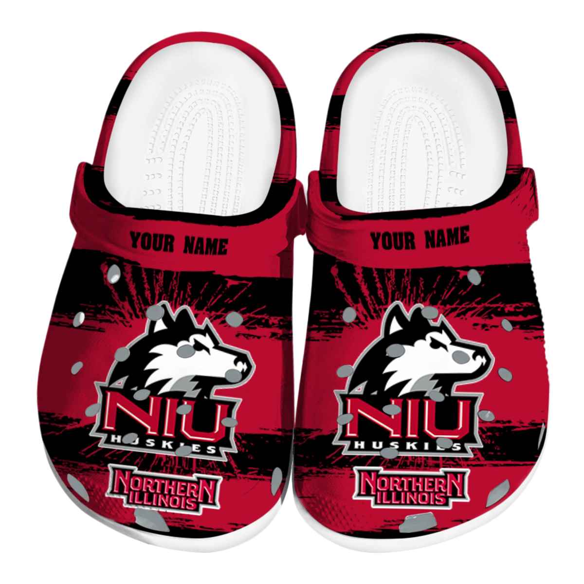 Northern Illinois Huskies NCAA Sport Crocs Crocband Clogs Shoes Comfortable For Men Women and Kids