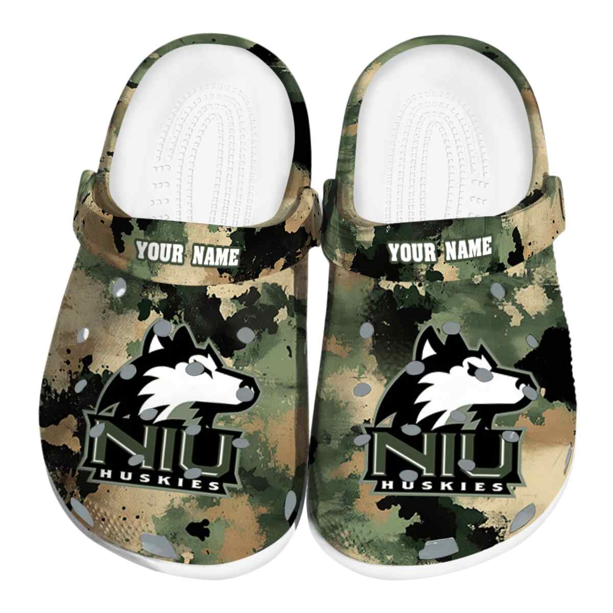 Northern Illinois Huskies NCAA Sport Crocs Crocband Clogs Shoes Comfortable For Men Women and Kids