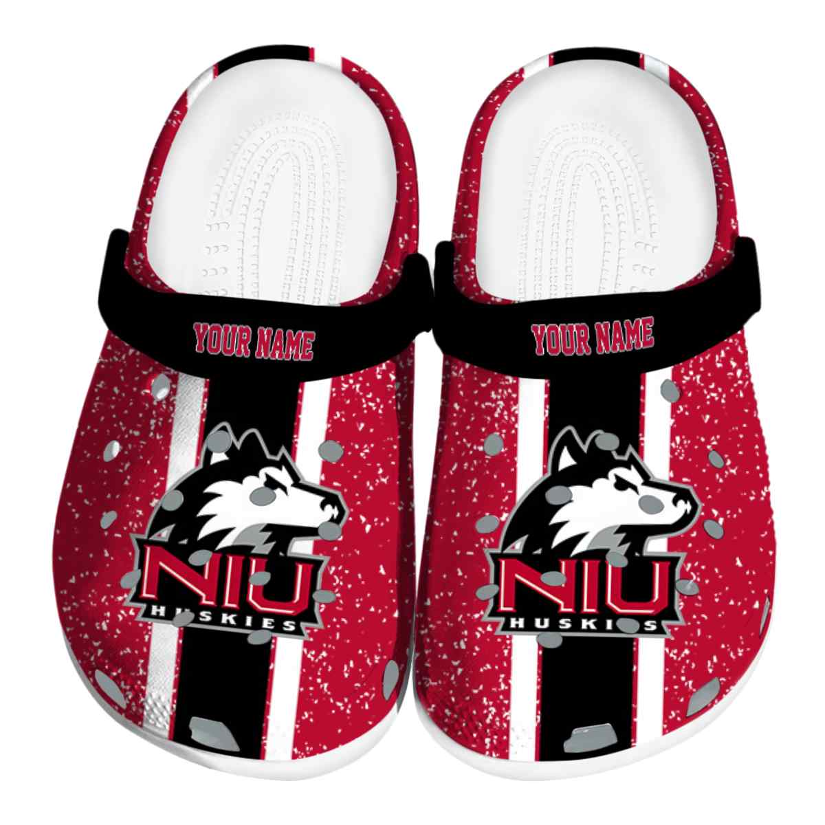 Northern Illinois Huskies NCAA Sport Crocs Crocband Clogs Shoes Comfortable For Men Women and Kids