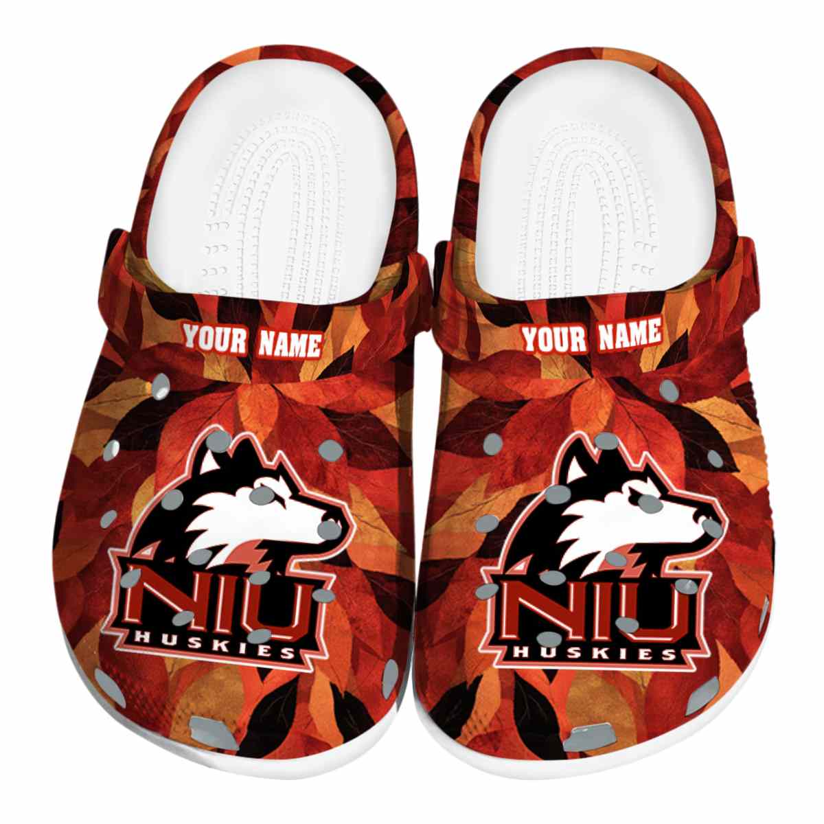 Northern Illinois Huskies NCAA Sport Crocs Crocband Clogs Shoes Comfortable For Men Women and Kids