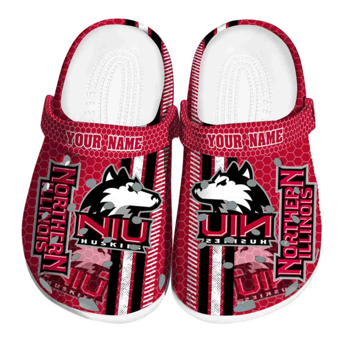 Northern Illinois Huskies NCAA Sport Crocs Crocband Clogs Shoes Comfortable For Men Women and Kids