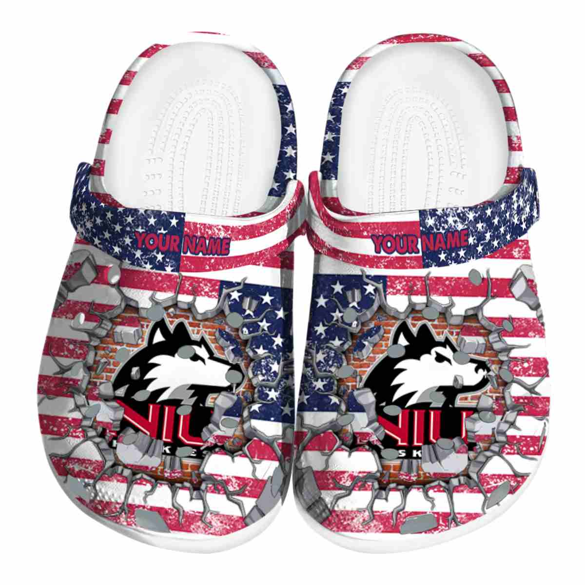 Northern Illinois Huskies NCAA Sport Crocs Crocband Clogs Shoes Comfortable For Men Women and Kids