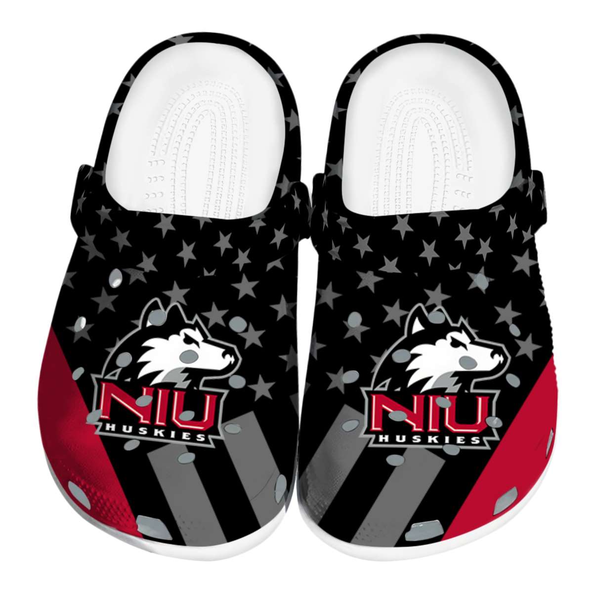 Northern Illinois Huskies NCAA Sport Crocs Crocband Clogs Shoes Comfortable For Men Women and Kids
