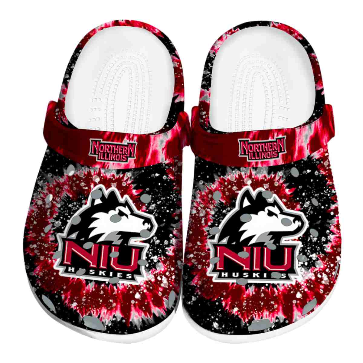Northern Illinois Huskies NCAA Sport Crocs Crocband Clogs Shoes Comfortable For Men Women and Kids