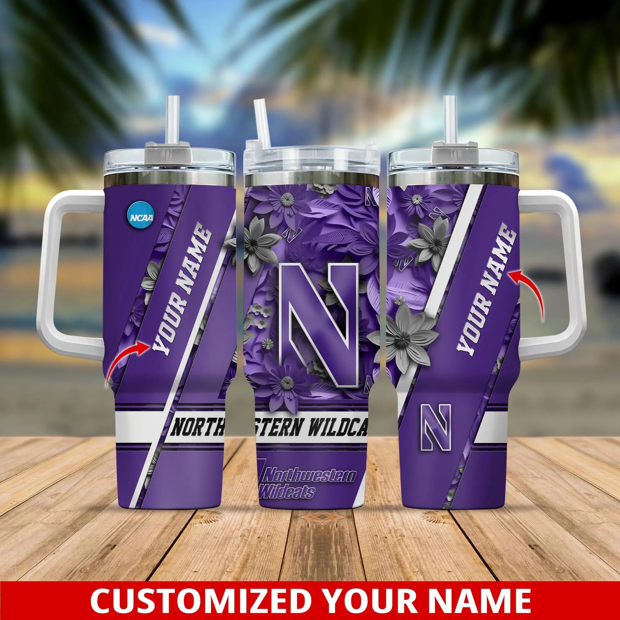 Northwestern Wildcats NCAA Custom Stanley Cup 40 oz 30 oz Tumbler With HandleTVC230108