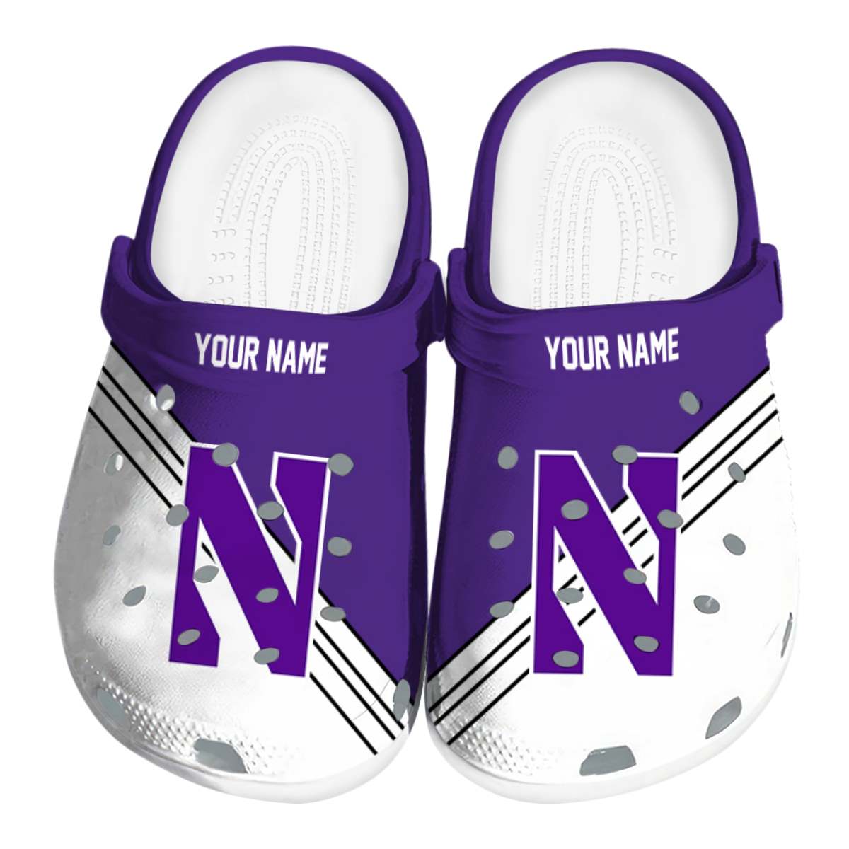 Northwestern Wildcats NCAA Sport Crocs Crocband Clogs Shoes Comfortable For Men Women and Kids