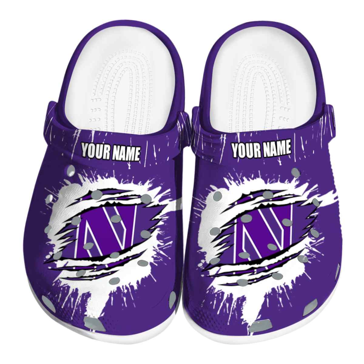 Northwestern Wildcats NCAA Sport Crocs Crocband Clogs Shoes Comfortable For Men Women and Kids