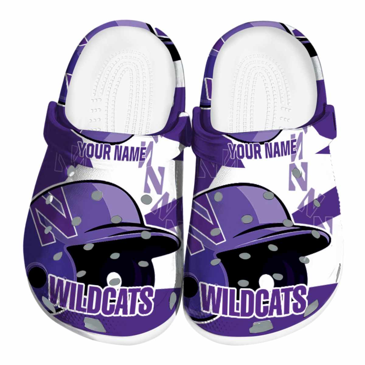 Northwestern Wildcats NCAA Sport Crocs Crocband Clogs Shoes Comfortable For Men Women and Kids
