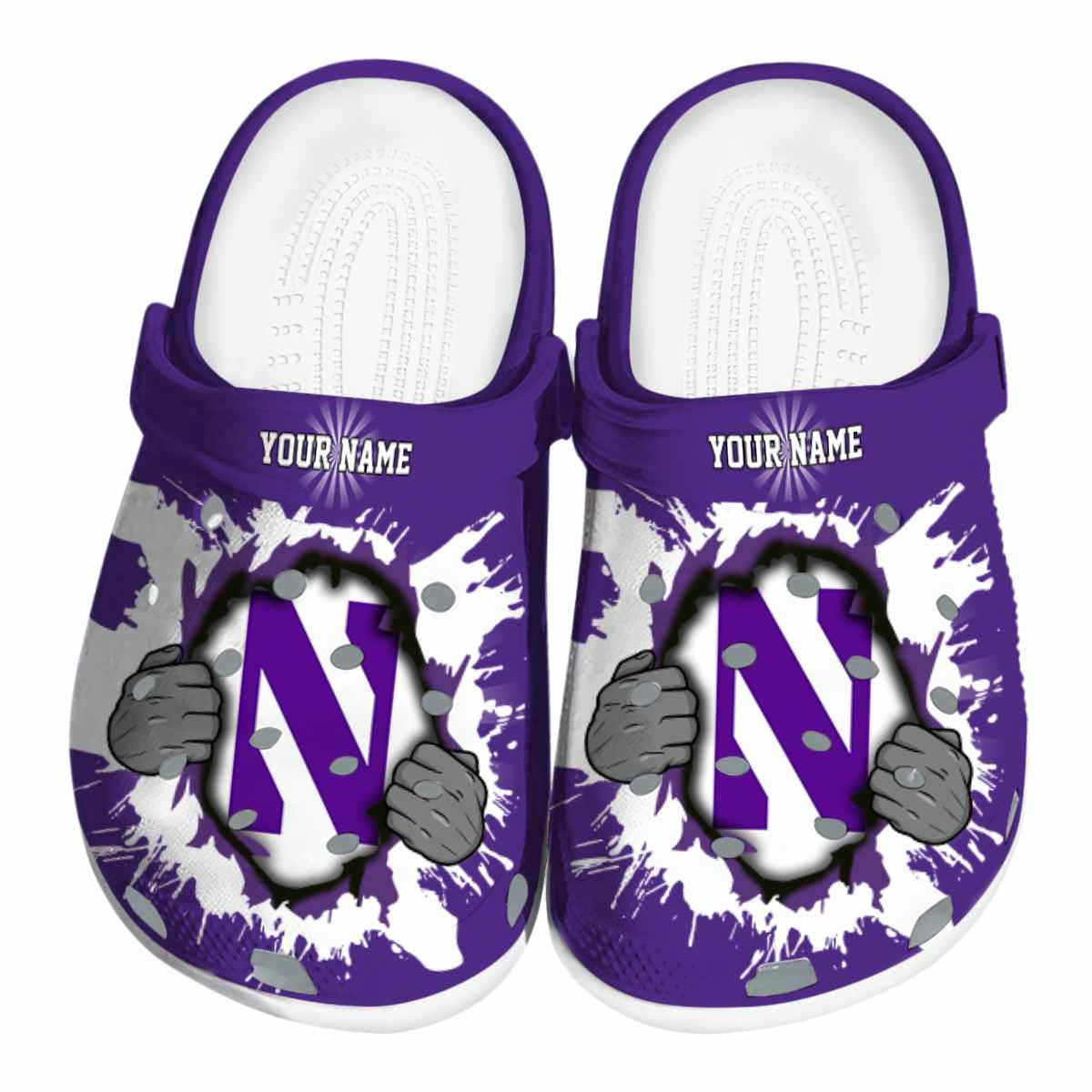 Northwestern Wildcats NCAA Sport Crocs Crocband Clogs Shoes Comfortable For Men Women and Kids
