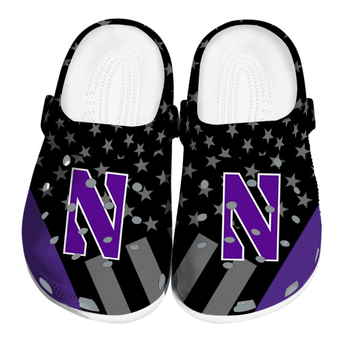 Northwestern Wildcats NCAA Sport Crocs Crocband Clogs Shoes Comfortable For Men Women and Kids