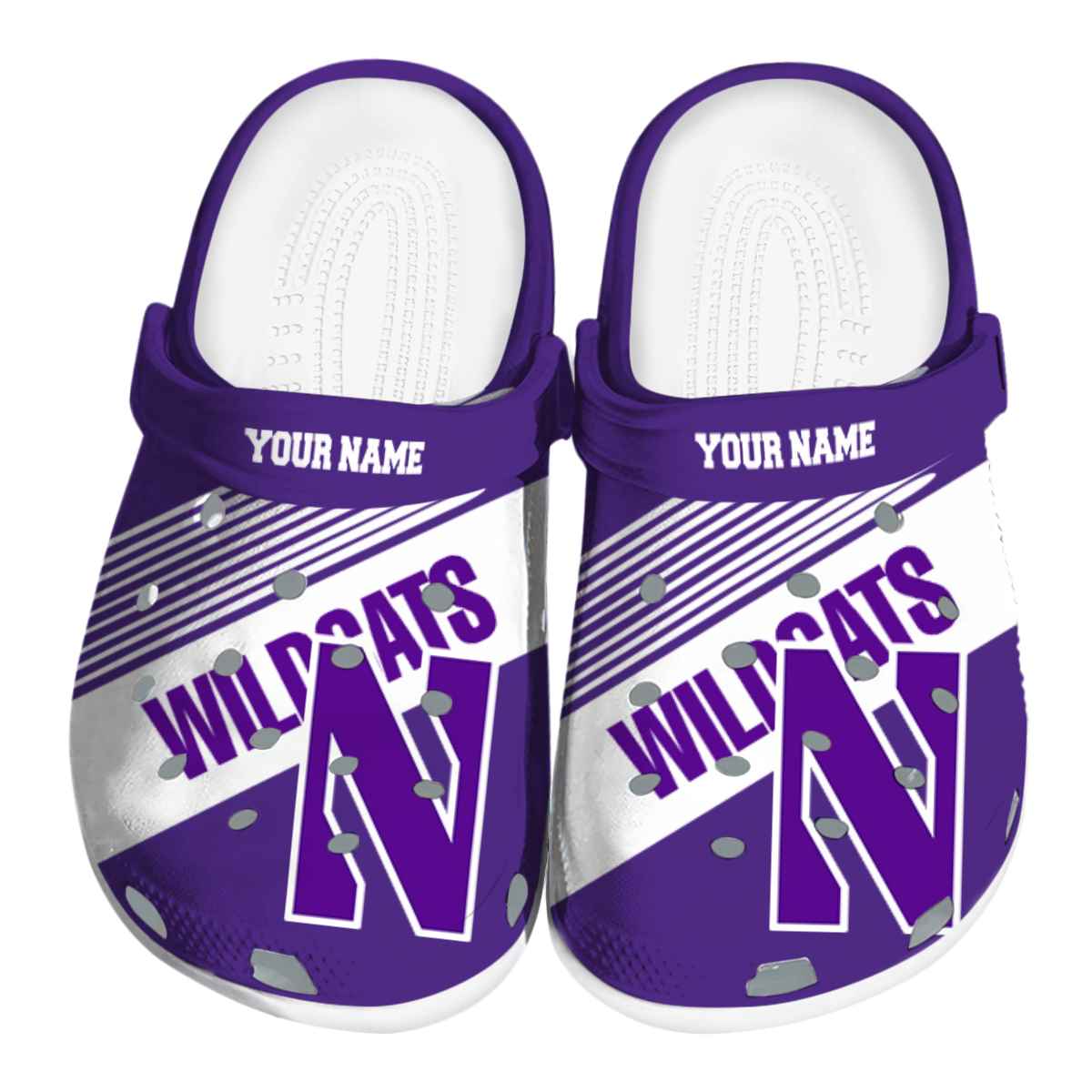 Northwestern Wildcats NCAA Sport Crocs Crocband Clogs Shoes Comfortable For Men Women and Kids