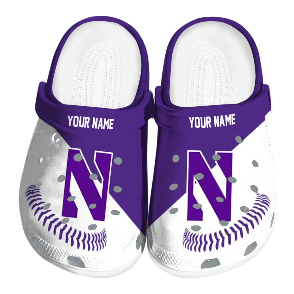 Northwestern Wildcats NCAA Sport Crocs Crocband Clogs Shoes Comfortable For Men Women and Kids