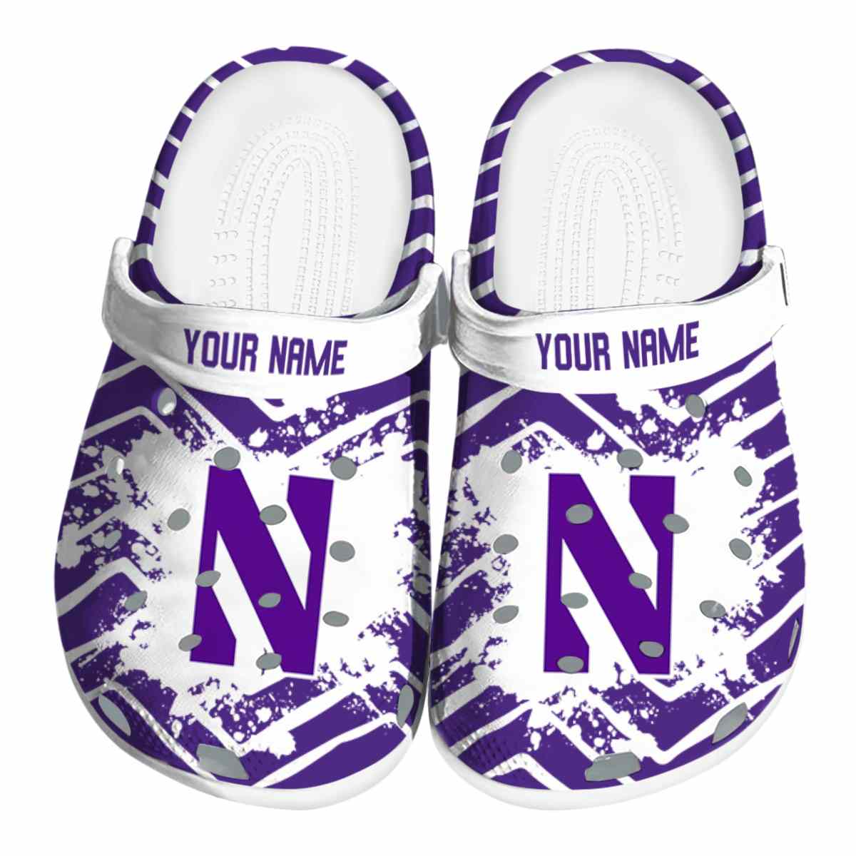 Northwestern Wildcats NCAA Sport Crocs Crocband Clogs Shoes Comfortable For Men Women and Kids