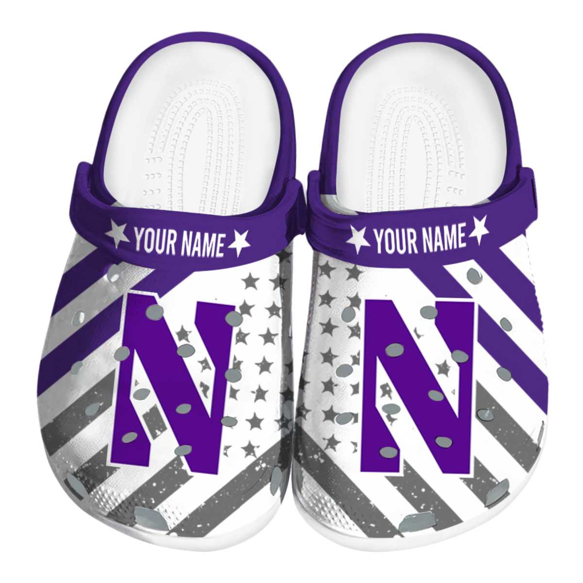 Northwestern Wildcats NCAA Sport Crocs Crocband Clogs Shoes Comfortable For Men Women and Kids