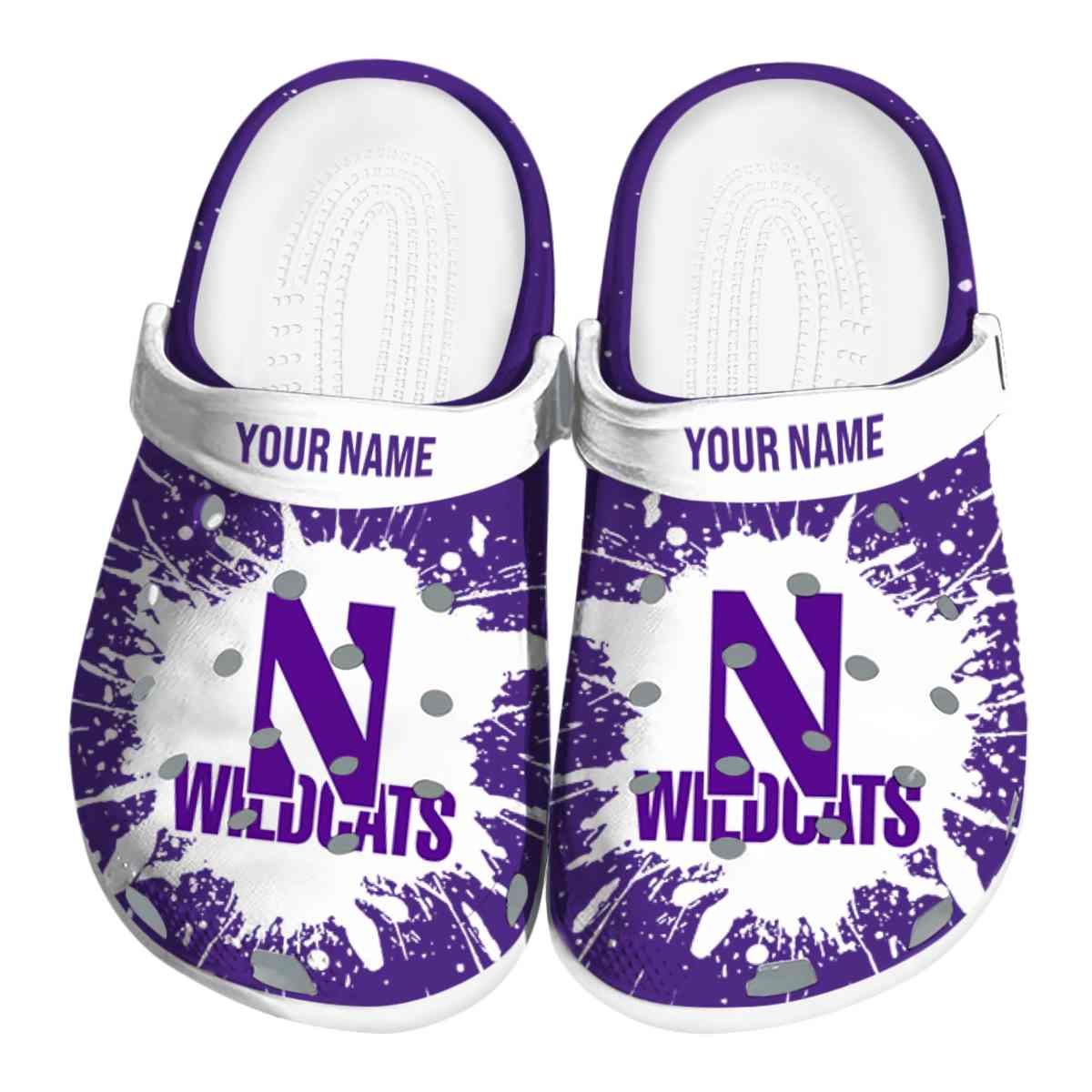 Northwestern Wildcats NCAA Sport Crocs Crocband Clogs Shoes Comfortable For Men Women and Kids