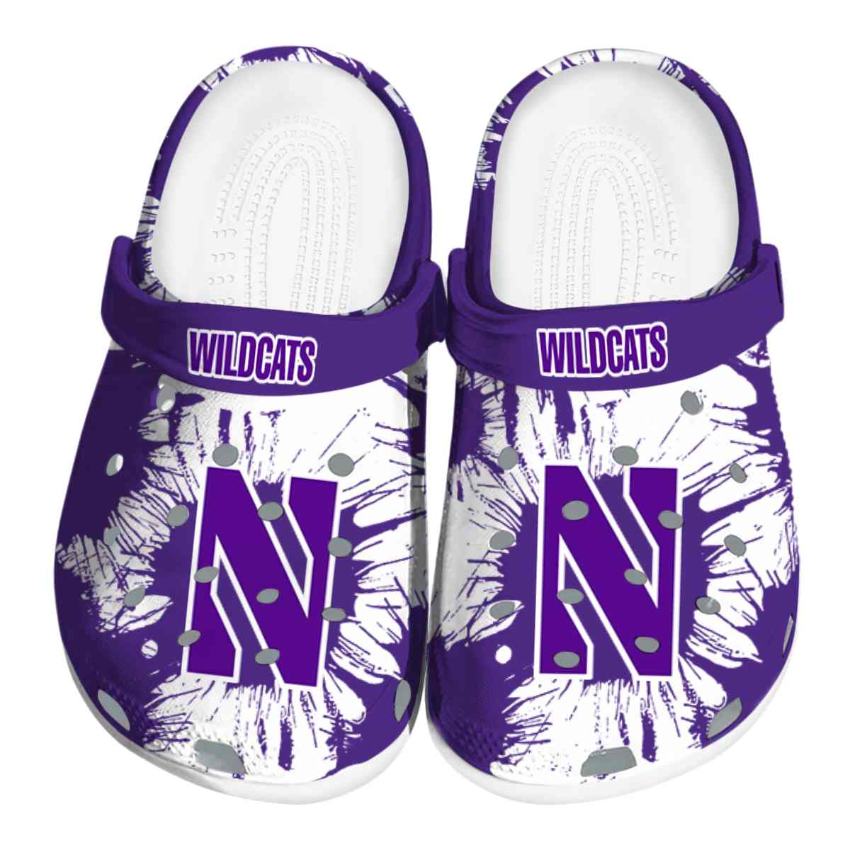 Northwestern Wildcats NCAA Sport Crocs Crocband Clogs Shoes Comfortable For Men Women and Kids
