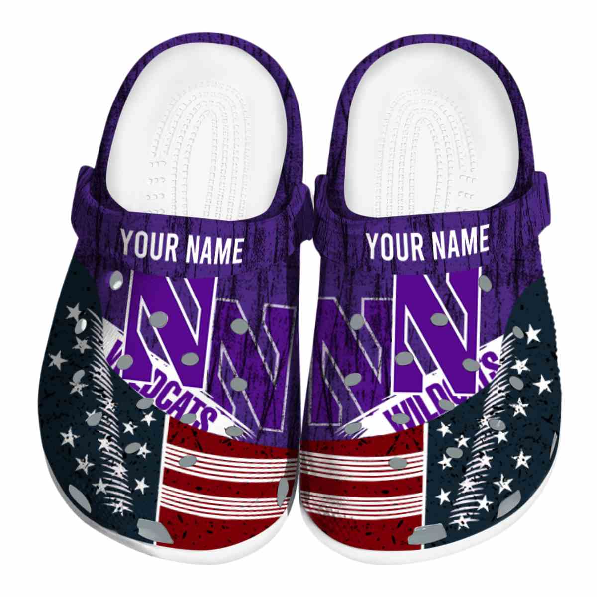 Northwestern Wildcats NCAA Sport Crocs Crocband Clogs Shoes Comfortable For Men Women and Kids