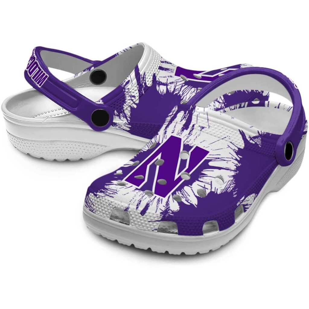 Northwestern Wildcats Splatter Graphics ClogTVC1801714 - Image 3