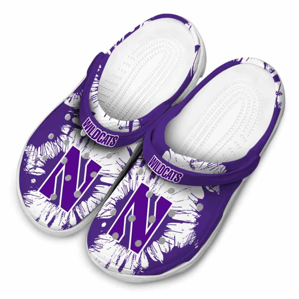 Northwestern Wildcats Splatter Graphics ClogTVC1801714 - Image 4