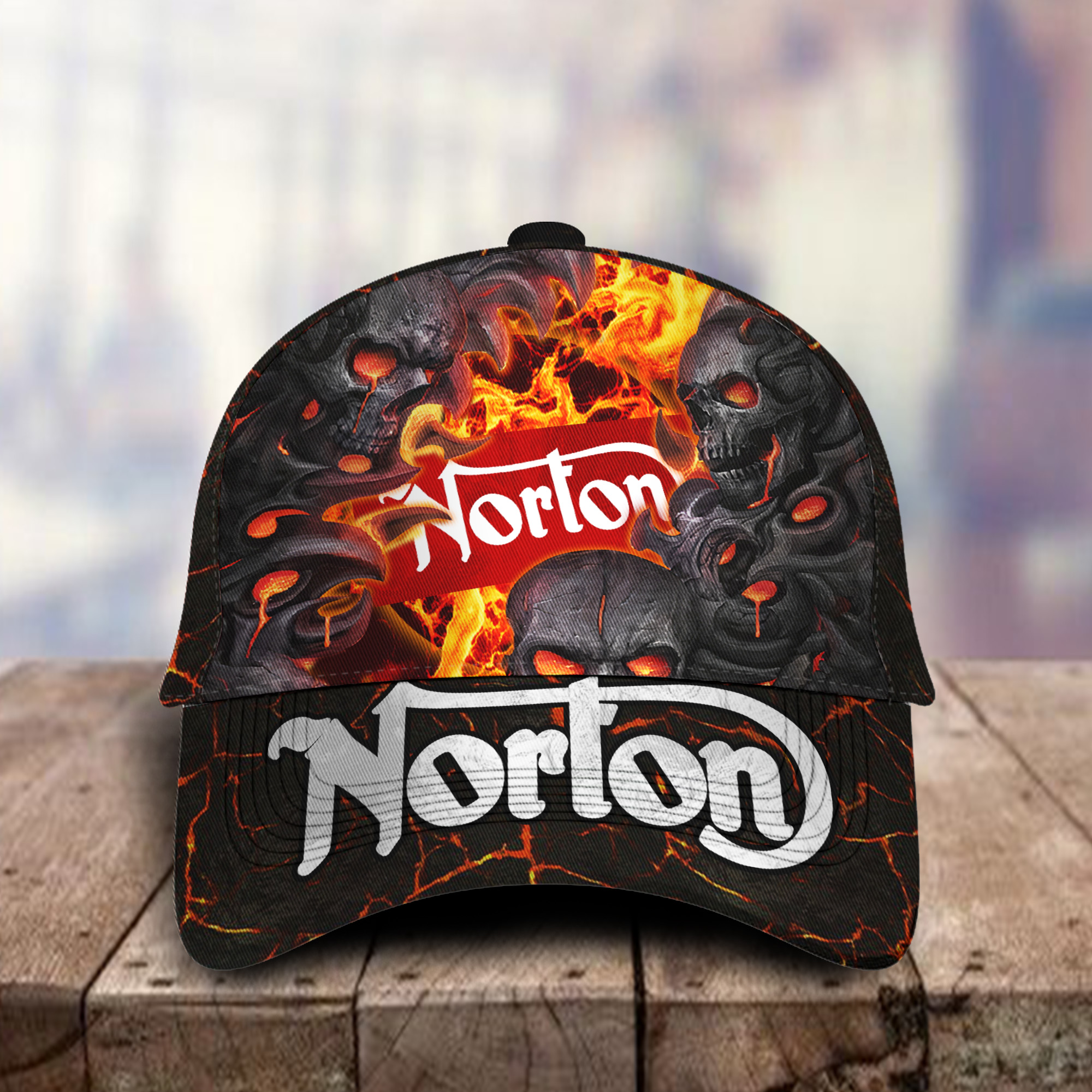 Norton Motorcycle 3D Classic Cap Skull Fire Car Motor Brand Hats Trucker Hats Custom Hats Gifts For Men & Women