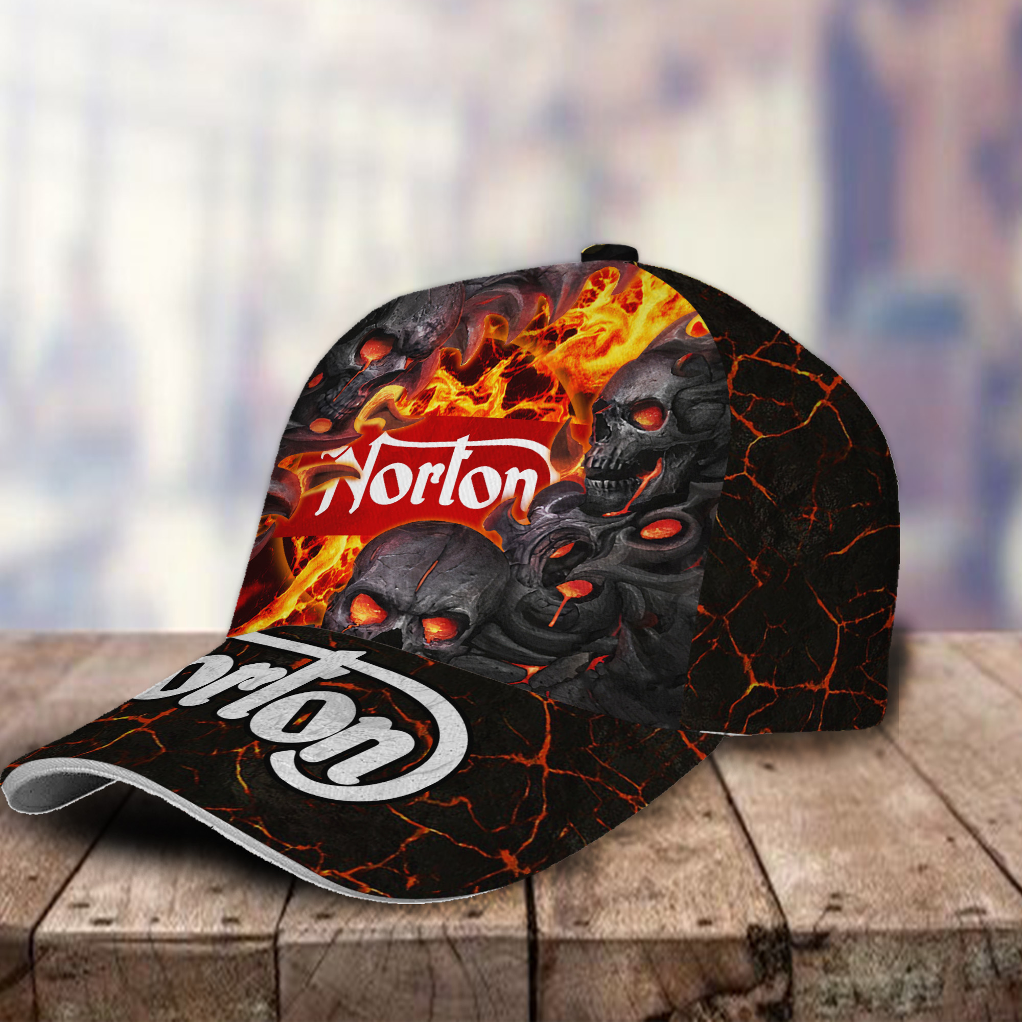 Norton Motorcycle 3D Classic Cap Skull Fire Car Motor Brand Hats Trucker Hats Custom Hats Gifts For Men & Women