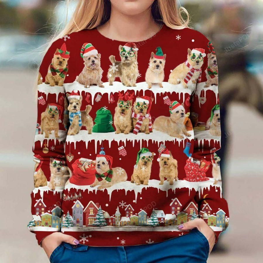 Norwich Terrier Ugly Christmas Sweater Adult 3D Funny Matching for family
