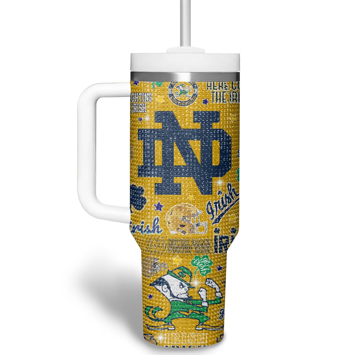 Notre Dame Fighting Irish Bling NCAA Custom Stanley Cup 40 oz 30 oz Tumbler With HandleTVC2301741 - Image 2