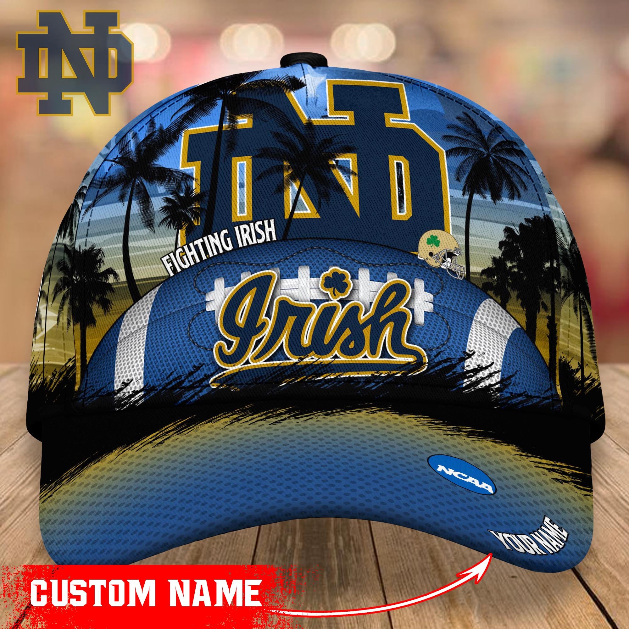 Notre Dame Fighting Irish Custom Name Classic Caps Trucker Hats Custom Hats Gifts For Men & Women