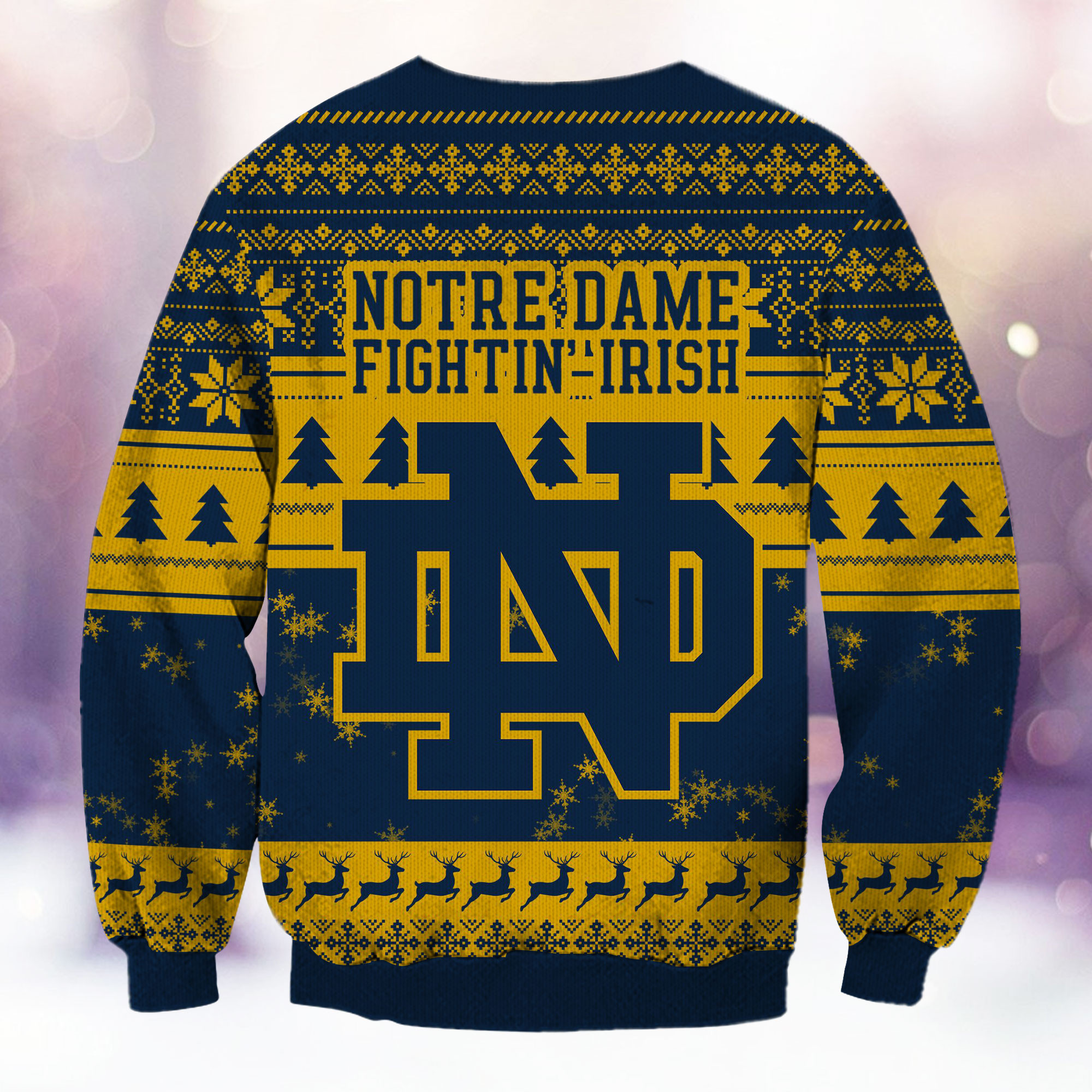 Notre Dame Fighting Irish Grinch Ugly Christmas Sweater Adult 3D Funny Matching for family - Image 3