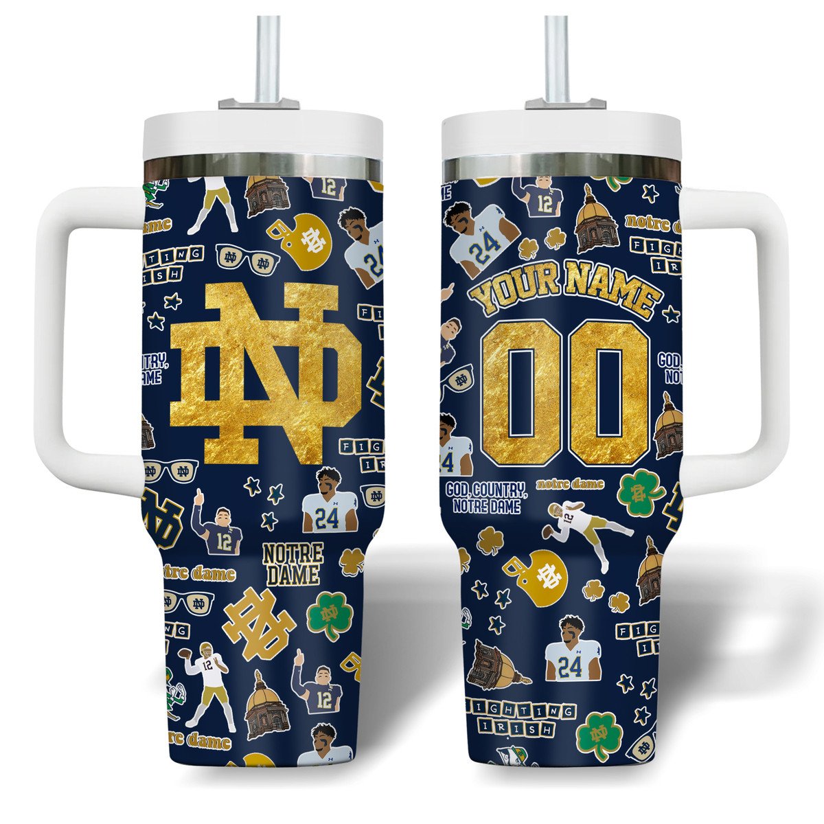 Notre Dame Fighting Irish NCAA Custom Stanley Cup 40 oz 30 oz Tumbler With HandleTVC2301517