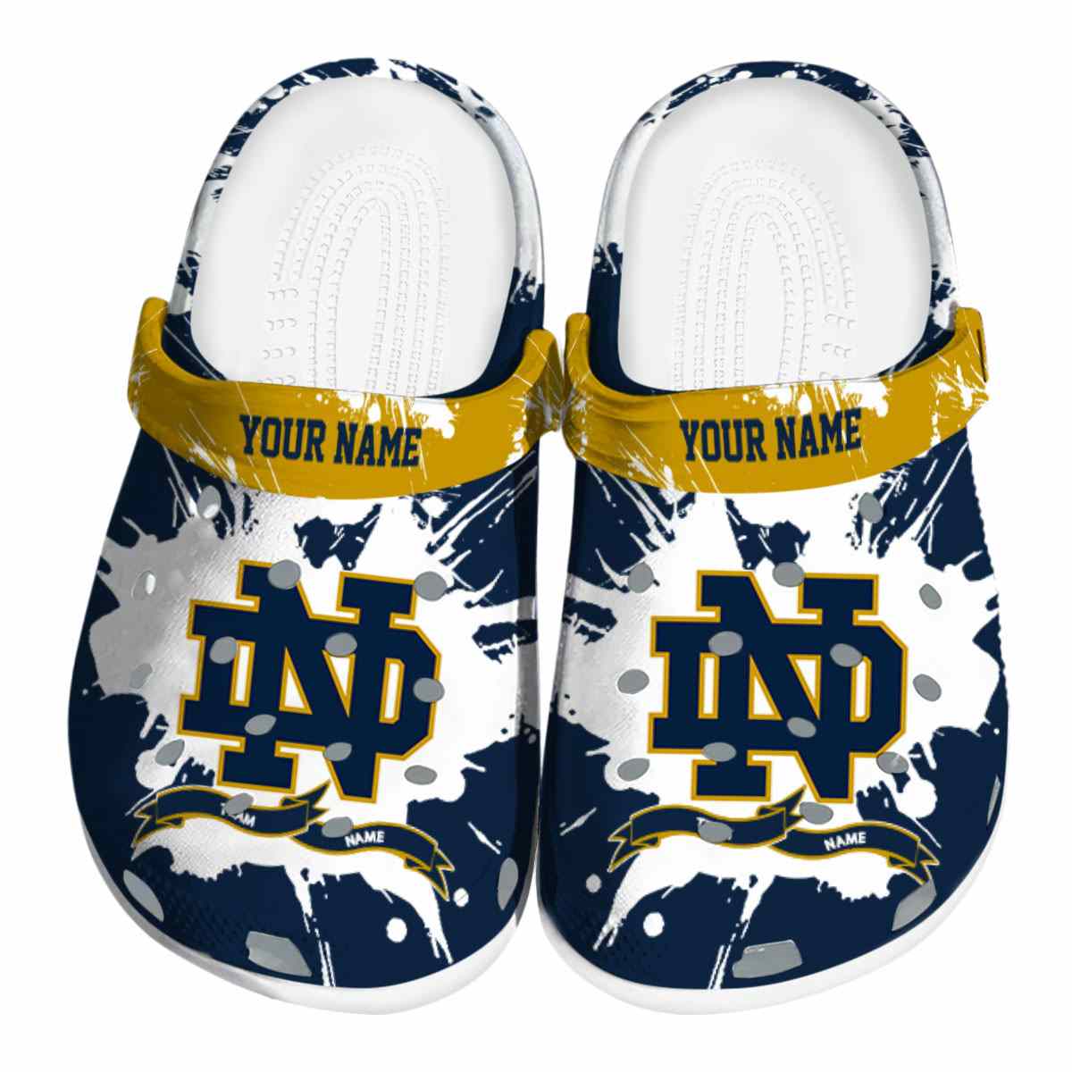 Notre Dame Fighting Irish NCAA Sport Crocs Crocband Clogs Shoes Comfortable For Men Women and Kids