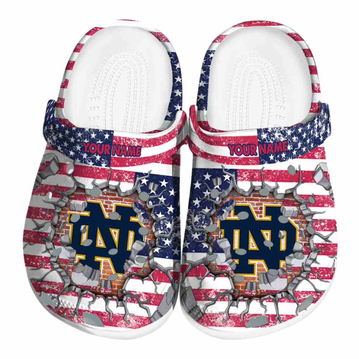 Notre Dame Fighting Irish NCAA Sport Crocs Crocband Clogs Shoes Comfortable For Men Women and Kids