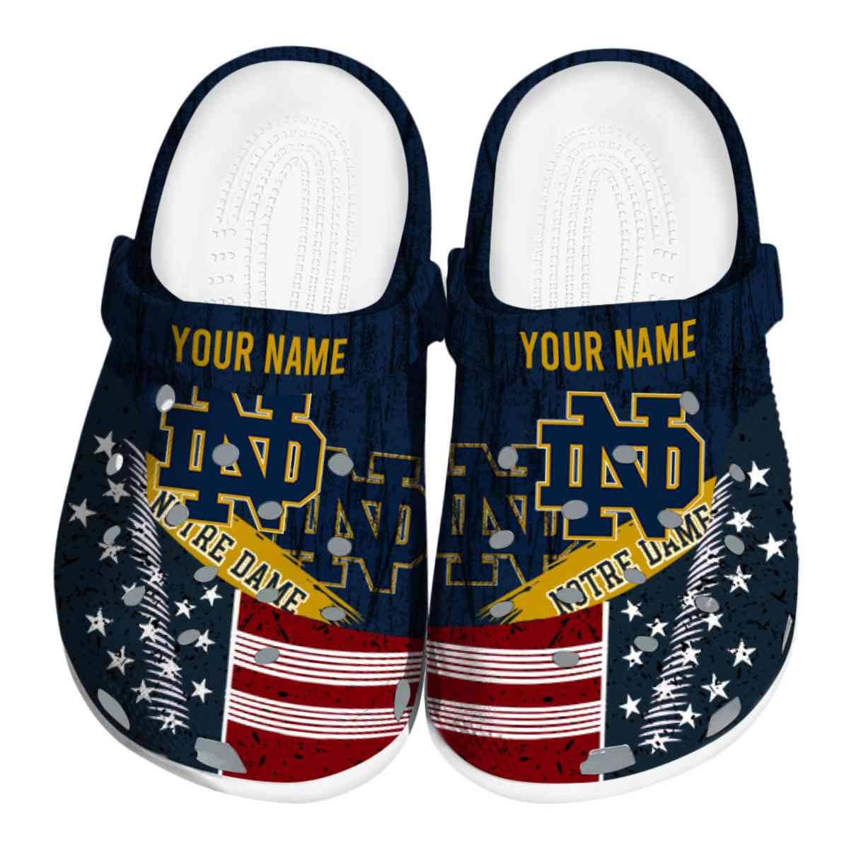 Notre Dame Fighting Irish NCAA Sport Crocs Crocband Clogs Shoes Comfortable For Men Women and Kids
