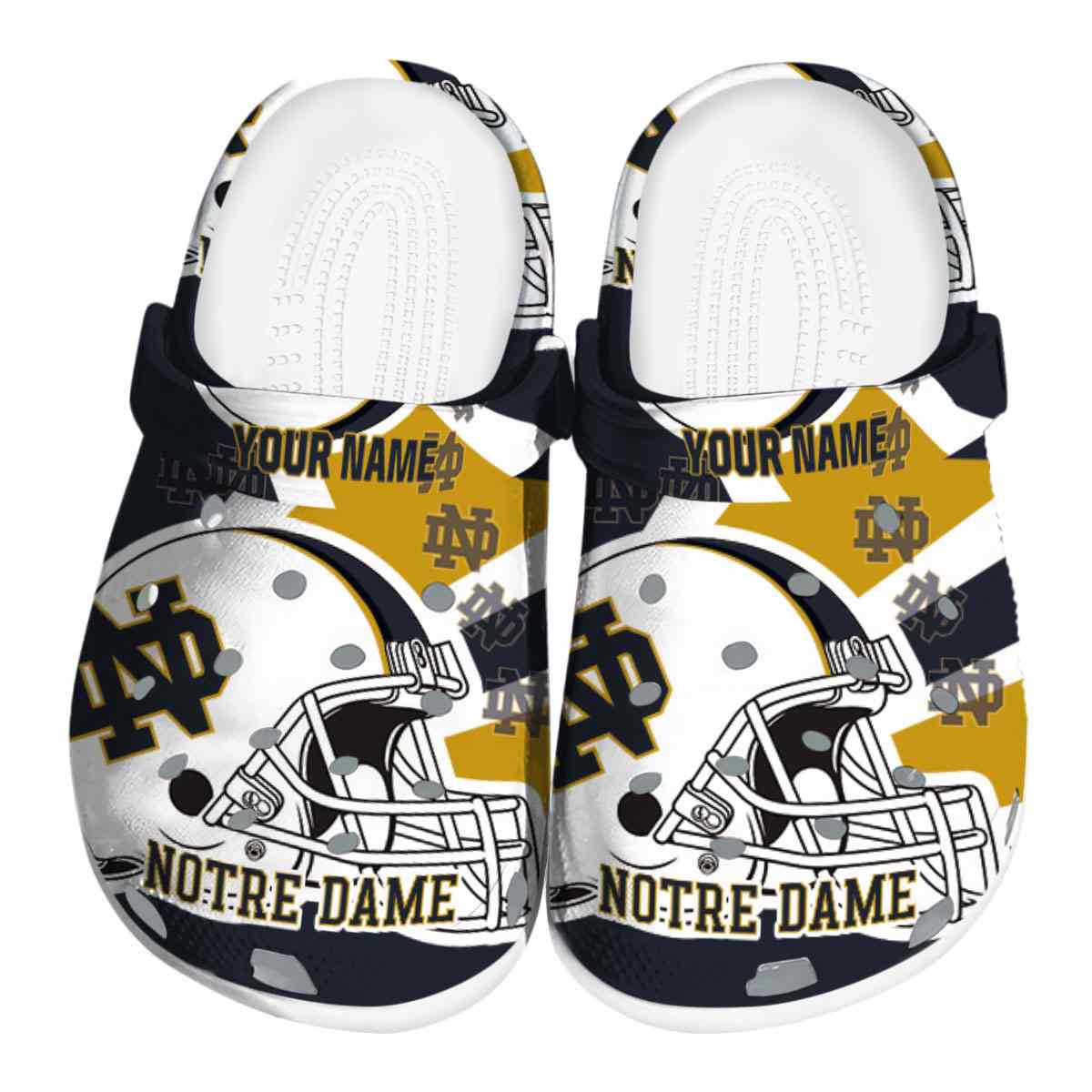 Notre Dame Fighting Irish NCAA Sport Crocs Crocband Clogs Shoes Comfortable For Men Women and Kids