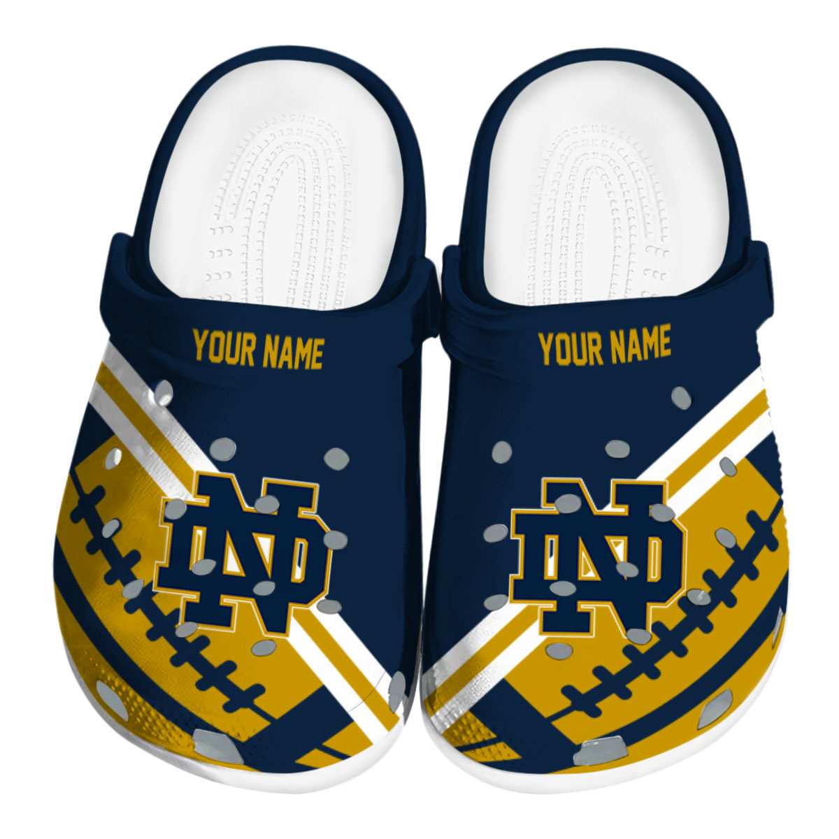 Notre Dame Fighting Irish NCAA Sport Crocs Crocband Clogs Shoes Comfortable For Men Women and Kids